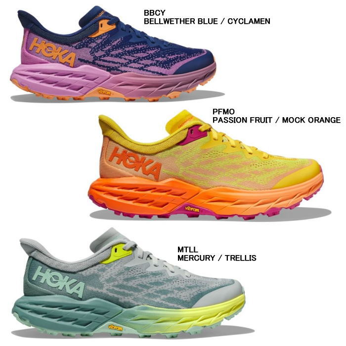 HOKA ONE ONE ホカ オネオネ W SPEEDGOAT 5 1123158 レディース ウイメンズ 厚底 トレイルランニングシューズ トレランシューズ スピードゴート5 ビブラムソール ランシュー スニーカー 靴 クッション