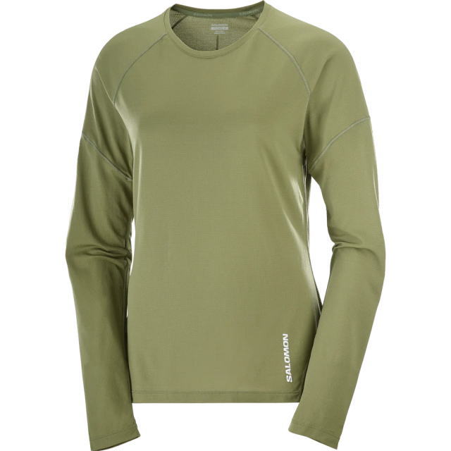 SALOMON サロモン 長袖Tシャツ CROSS RUN LS TEE W DEEP LICHEN G LC2130900 レディース ウイメンズ クロスラン LS ティー トレイルランニング ランニング アウトドア トレラン マラソン ロングスリーブ 吸汗速乾