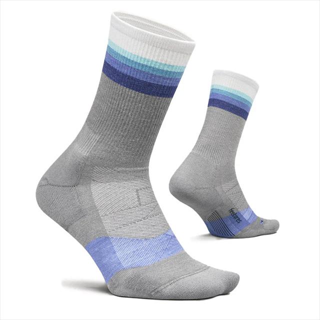 Feetures フィーチャーズ ランニングソックス MERINO10 MAX CUSHION MINI CREW LuminousGray メリノ10 ..