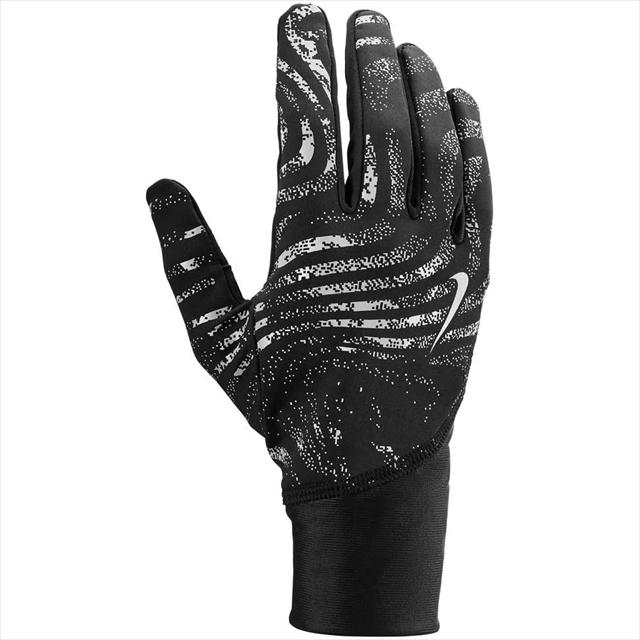 Nike ナイキ メンズ THERMA-Fit ペーサー ミッドウェイト ランニンググローブ リフレクティブ RN1066 ブラック/シルバー 中厚 手袋 保温 防寒 内側起毛 再帰反射 安全 ナイトラン スマホ対応 トレイルランニング トレラン マラソン ジョギング ウォーキング アウトドア 登山