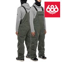 日本正規品 シックスエイトシックス スノーボードウェア パンツ 22-23 686 MEN'S HOT LAP INSULATED BIB Goblin Gre...