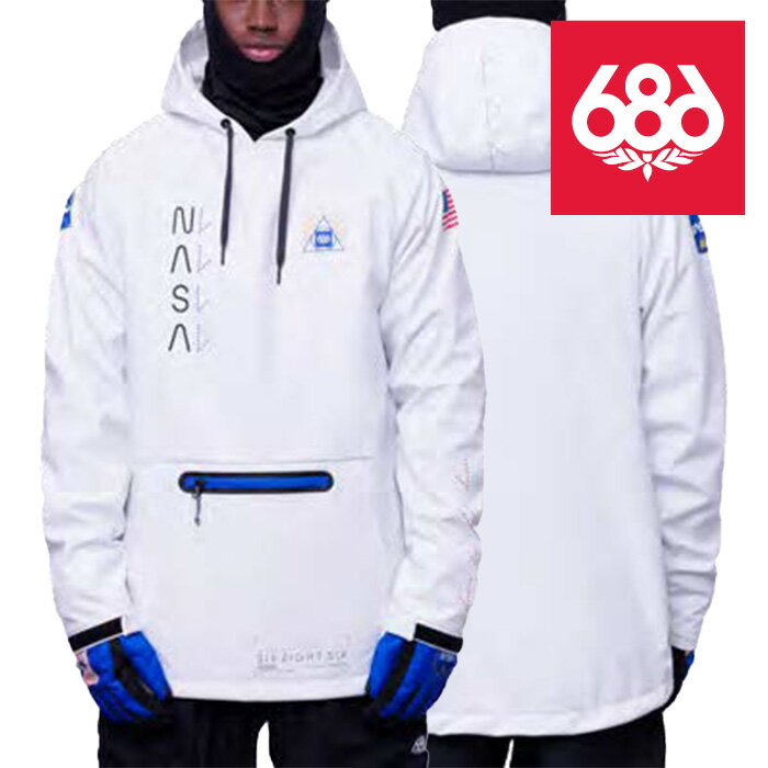 【P最大46倍 要エントリー 5/16 1:59迄】スノーボード ウェア ジャケット シックスエイトシックス 686 MEN 039 S WATERPROOF HOODY Nasa White メンズ 男性 フーディ パーカー 23-24 日本正規品