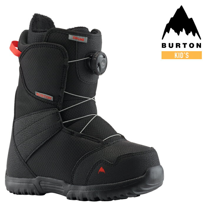 スノーボード ブーツ バートン BURTON KIDS' ZIPLINE BOA Black ジップライン ボア YOUTH キッズ 子供 BOAフィットシステム 23-24 日本..