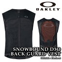 日本正規品 スノーボード ウェア ベスト オークリー OAKLEY SNOWBOUND D3O BACK GUARD VEST Black Out メンズ スキ...