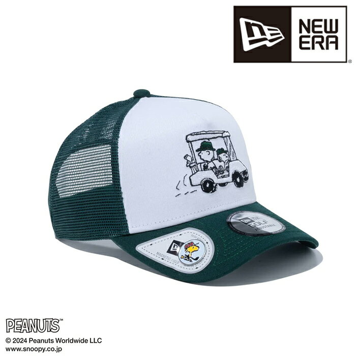 ニューエラ NEW ERA 9FORTY A-Frame トラッカー On Par PEANUTS ピーナッツ ホワイト/ダークグリーン ゴルフ 56.8-60.6cm 14124321 キャップ 帽子 日本正規品