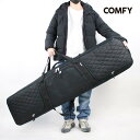 【P最大47倍・要エントリー 4/27 9:59迄】4WAY スノーボード ウィーリーボードケース COMFY WHEELIE BOARD CASE Black Black Quilting コンフィ ローラー付き ショルダー オールインワン バックパック スノーボード専用