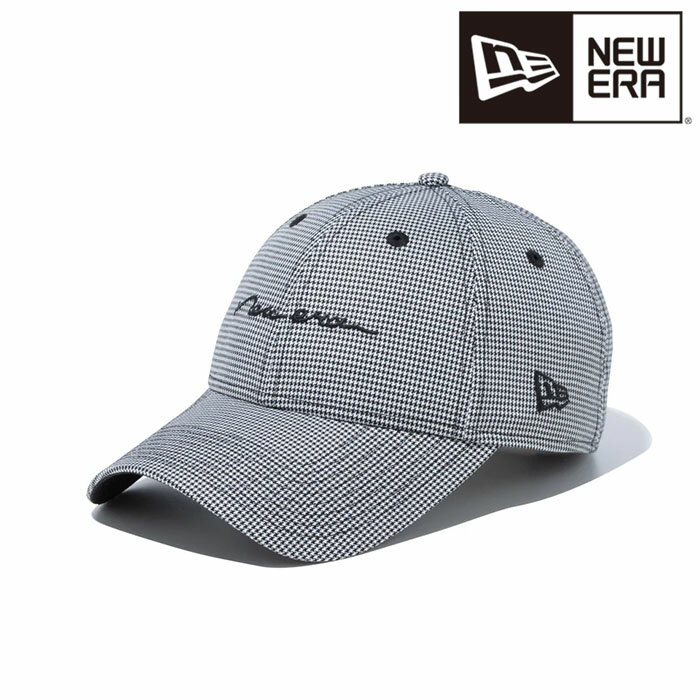 ニューエラ NEW ERA ゴルフ WOMEN 039 S 9FORTY ロングバイザー Houndstooth ハウンズトゥース スクリプトロゴ ブラック 56.8 - 60.6cm キャップ 帽子 日本正規品