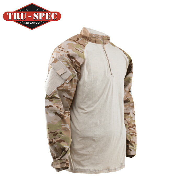 TRU-SPEC BY ATLANCO 1/4 ZIP COMBAT SHIRTS MultiCam Arid（2536） トゥルースペック アトランコ コンバットシャツ マルチカム ミリタリー 迷彩 アウトドア サバイバルゲーム