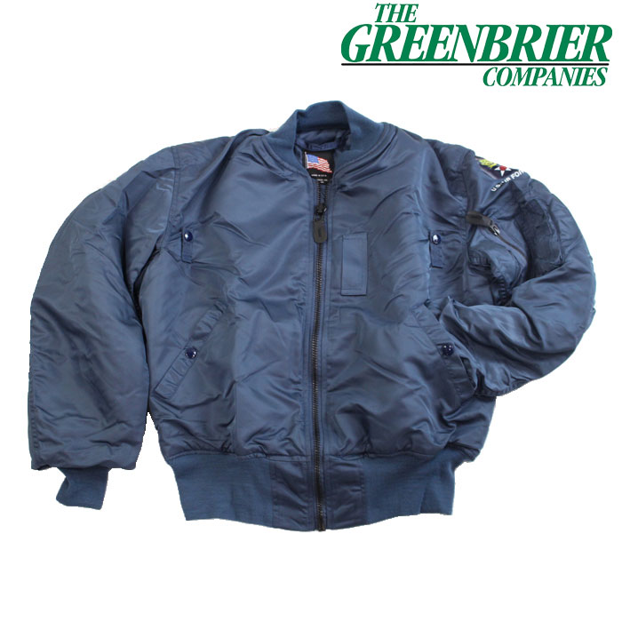 【P最大46倍 要エントリー 5/16 1:59迄】グリーンブライヤー GREENBRIER VINTAGE MA-1 JACKET BLUE ブルー フライトジャケット ミリタリー アウトドア サバイバルゲーム MADE IN USA 米軍 実物 新品