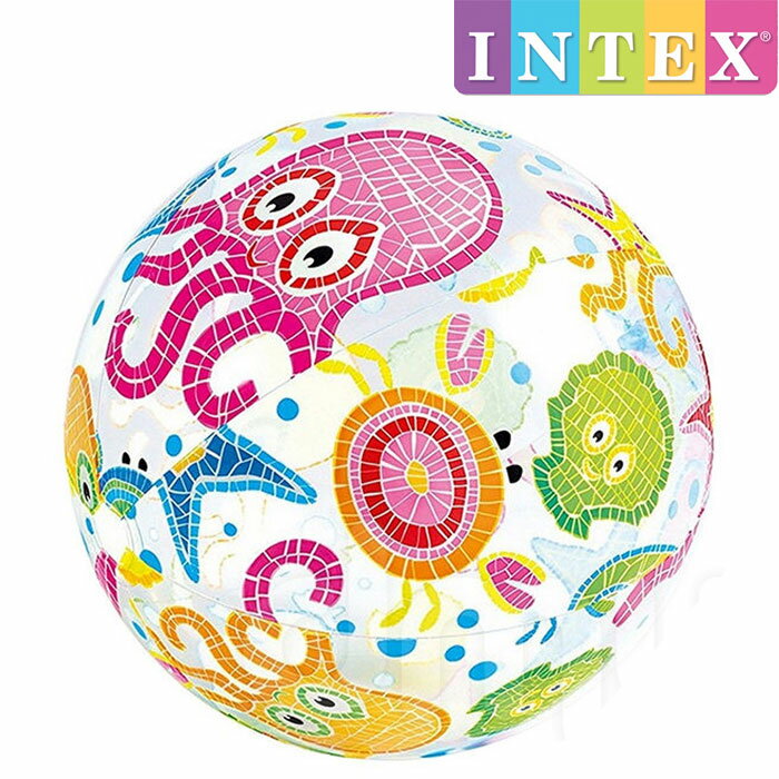 【ネコポス発送】INTEX ライブリープリントビーチボール タコ (U-59040) インテックス 51cm