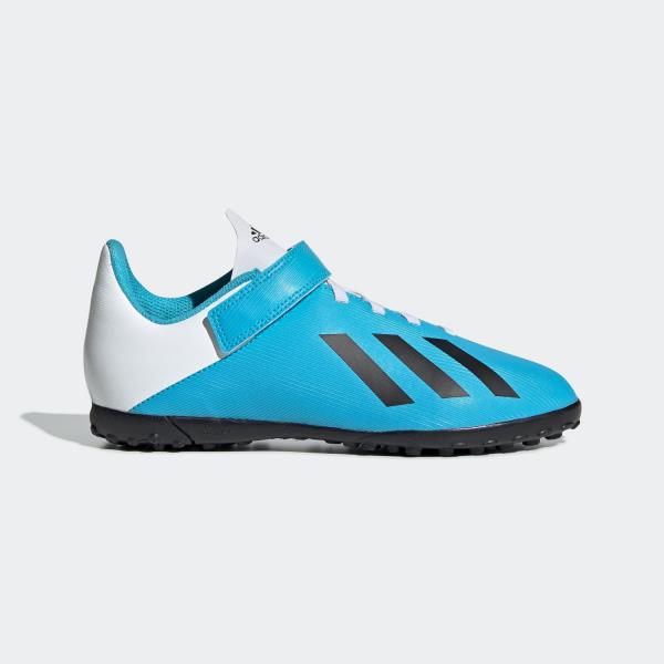 adidas アディダス エックス 19．4 TF J ベルクロ ジュニアサッカートレーニングシューズ EF9126(ブライトシアン×コアブラック×ショックピンク) 19FWモデル