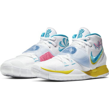 NIKE ナイキ カイリー 6 GS（ジュニア） バスケットボールシューズ BQ5599-101(WHITE/BLUE FURY/OPTI YELLOW) 20SU