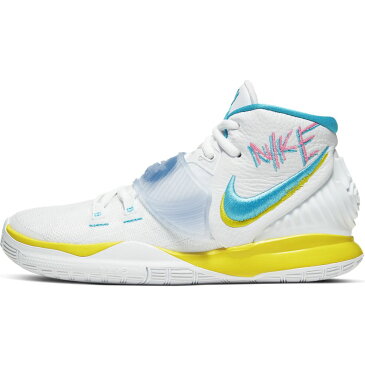 NIKE ナイキ カイリー 6 GS（ジュニア） バスケットボールシューズ BQ5599-101(WHITE/BLUE FURY/OPTI YELLOW) 20SU