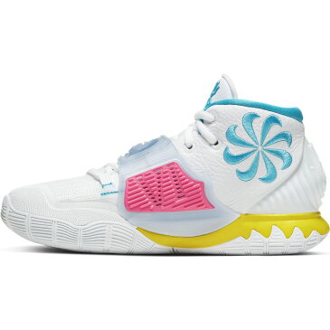 NIKE ナイキ カイリー 6 GS（ジュニア） バスケットボールシューズ BQ5599-101(WHITE/BLUE FURY/OPTI YELLOW) 20SU