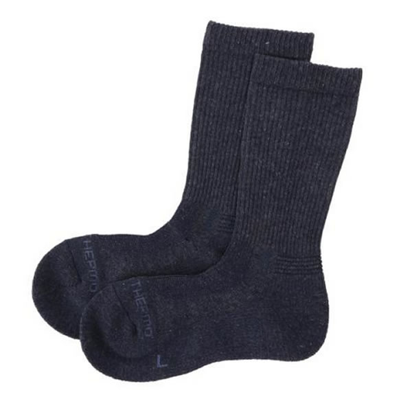 【メール便対応】MIZUNO ミズノ ブレスサーモ 薄手パイルソックス（レディース） スポーツソックス B2JX0710-14(ネイビー)