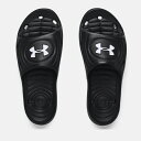 UNDER ARMOUR アンダーアーマー メンズ ロッカー IV スライド スポーツサンダル 3023758-001(ブラック/ブラック/ホワイト)