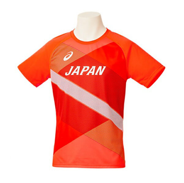 【ネコポス対応】asics アシックス 陸上日本代表レプリカTシャツ ランニングTシャツ 2091A328-600(サンライズレッド) 21SS