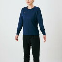 【メール便対応】ミズノ MIZUNO ナビドライTシャツ(長袖・丸首・ウィメンズ) ウイメンズ長袖Tシャツ 32MA1395-14(ドレスネイビー×マゼンダ)