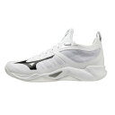 ミズノ MIZUNO ウエーブディメンション(ユニセックス) バレーボールシューズ V1GA224009(ホワイト×ブラック) 2022年秋冬モデル!!
