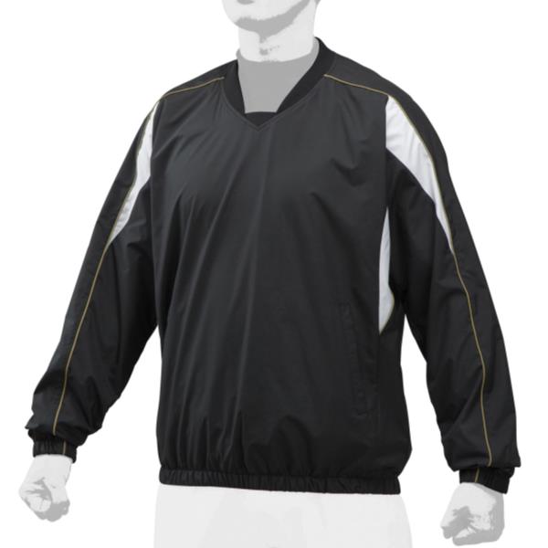 MIZUNO ミズノ Vネックジャケット[ユニセックス] ベースボールアパレル 12JE9V33-09(ブラック×ホワイト)