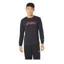 【ネコポス対応】asics アシックス ドライビッグロゴ長袖シャツ(袖口リブ) 長袖Tシャツ 2031E280-002(パフォーマンスブラック×ホットピンク) 2023年モデル！！ 1