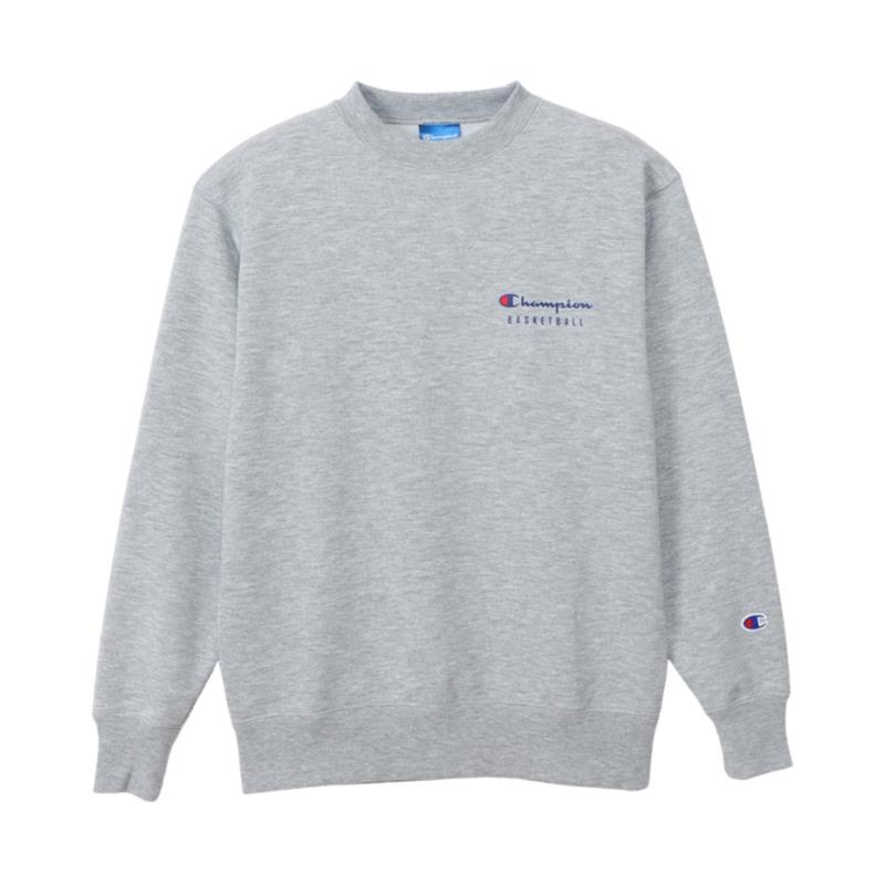 Champion チャンピオン ミニ クルーネックスウェットシャツ ジュニアバスケットボールウォームアップシャツ CKYB015-070(オックスフォードグレー) 2023年秋冬モデル！！