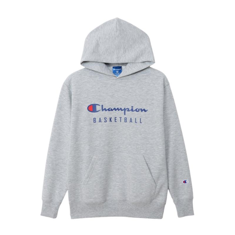 Champion チャンピオン ミニ フーデッドスウェットシャツ ジュニアバスケットボールウォームアップシャツ CKYB115-070(オックスフォードグレー) 2023年秋冬モデル！！