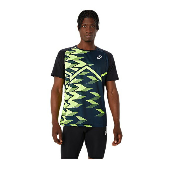 asics アシックス TRACKELITEクール半袖シャツ ランニングTシャツ 2091A666-410(フレンチブルー×セーフティーイエロー) 2024年モデル！！