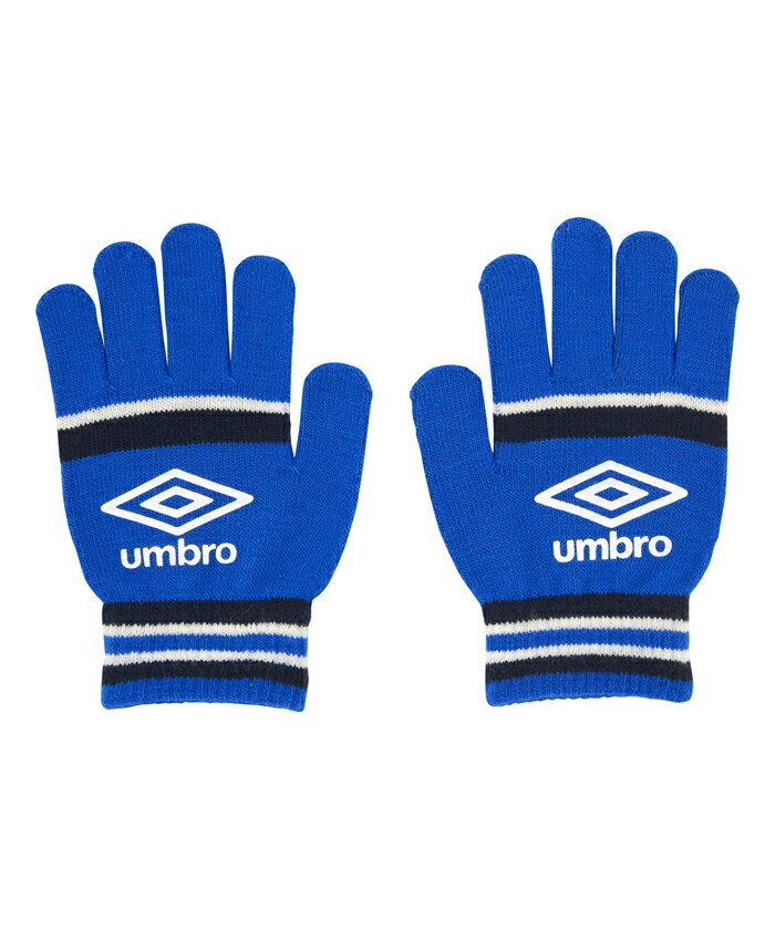 【メール便対応】アンブロ UMBRO ジュニアニットグローブ ジュニアサッカー手袋 UUDWJD55-BLNV(ブルー×ネイビー)