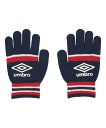 【メール便対応】アンブロ UMBRO ジュニアニットグローブ ジュニアサッカー手袋 UUDWJD55-NVRD(ネイビー×レッド)