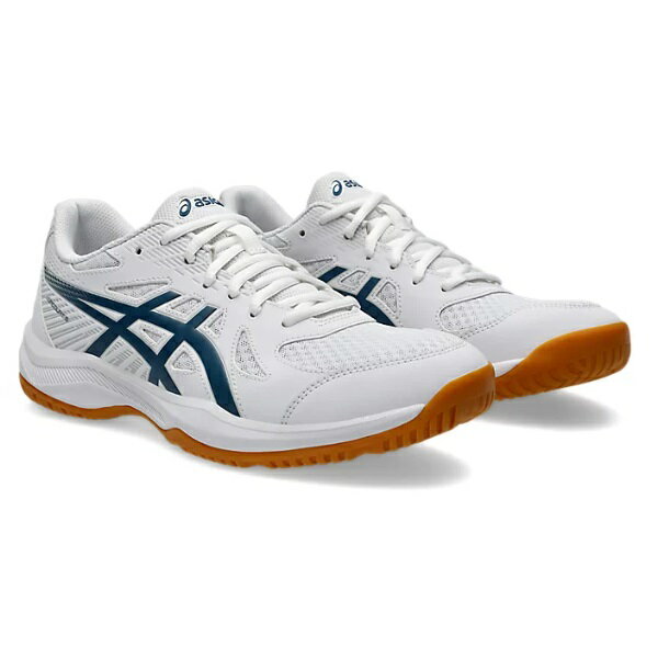 asics アシックス UPCOURT 6 ハンドボールシューズ・バレーボールシューズ 1071A104-100(White/Vintage Indigo) 2024年モデル!!