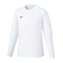 【メール便対応】MIZUNO ミズノ ナビドライTシャツ(長袖/丸首) 長袖Tシャツ 32MAC195-01(ホワイト×ブラック) 2025年春夏モデル!!