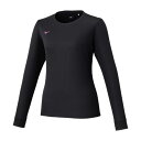 【メール便対応】MIZUNO ミズノ ナビドライTシャツ(長袖/丸首) レディース長袖Tシャツ 32MAC395-09(ブラック×マゼンタ) 2025年春夏モデル!!