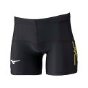 【メール便対応】MIZUNO ミズノ MCライン タイツ(ショート/陸上競技) 陸上ショートスパッツ U2MBCA11-94(ブラック×イエロー) 2025年春...
