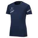 【メール便対応】MIZUNO ミズノ N-XTプラクティスシャツ(半袖)(バレーボール) バレーボールシャツ V2MA2007-14(ドレスネイビー×シルバー)