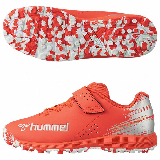 シューズ ジュニア プリアモーレ 6 α V TF Jr.　レッド×シルバー　【hummel|ヒュンメル】サッカージュニアトレーニングシューズhjs2135-2095