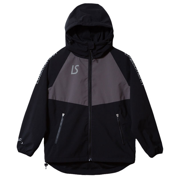 ジュニア ストレッチタフタメッシュジャケット　ブラック　サッカーフットサルジュニアウェアーf2021106-blk