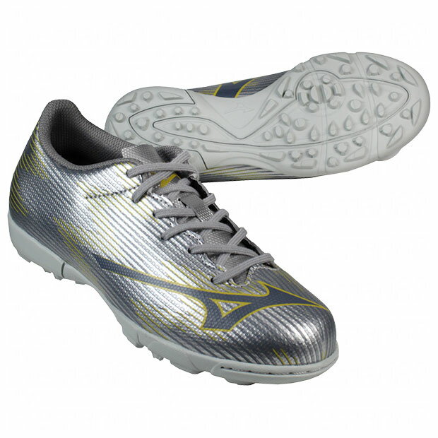 ジュニア ミズノアルファ 2 SELECT Jr AS ギャラクシーシルバー×ネイビー 【MIZUNO|ミズノ】サッカーフットサルジュニアトレーニングシューズp...