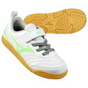 【ポイント10倍】ジュニア モナルシーダ NEO 3 CLUB KIDS IN ホワイト×ネオングリーン 【MIZUNO|ミズノ】ジュニアフットサルシューズp1...