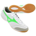 【ポイント10倍】モレリア SALA ELITE IN スーパーホワイトパール×ネオングリーン 【MIZUNO|ミズノ】フットサルシューズq1ga251237