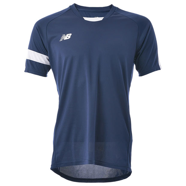 【12/4 20時よりポイント10倍】ジュニア 半袖ゲームシャツ ネイビー×ホワイト 【NewBalance|ニューバランス】サッカーフットサルジュニアウェアー...