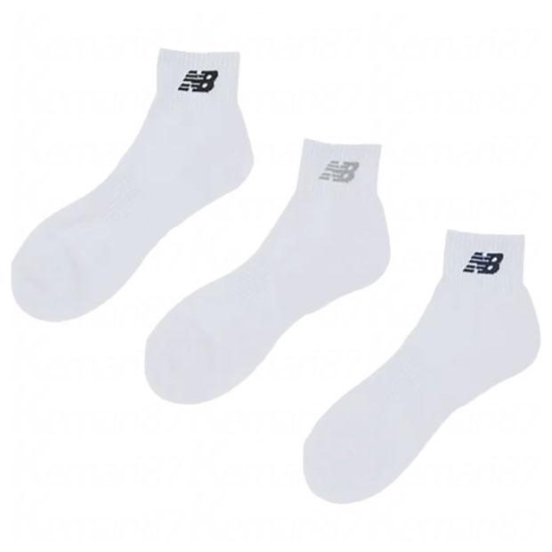【2/10までポイント10倍】ミッドレングス3Pソックス　ホワイト　【NewBalance|ニューバランス】サッカーフットサルウェアーlas35705-wt