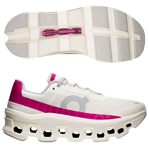 レディース Cloudmonster クラウドモンスター オン ランニング アイボリー×グレナデン 【On|オン】ランニングシューズ3wd10104038-ivogre