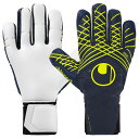 プレディクション アブソルートグリップ ハーフネガティブ ネイビー×フローイエロー 【Uhlsport|ウールシュポルト】サッカーフットサルゴールキーパーグロー...
