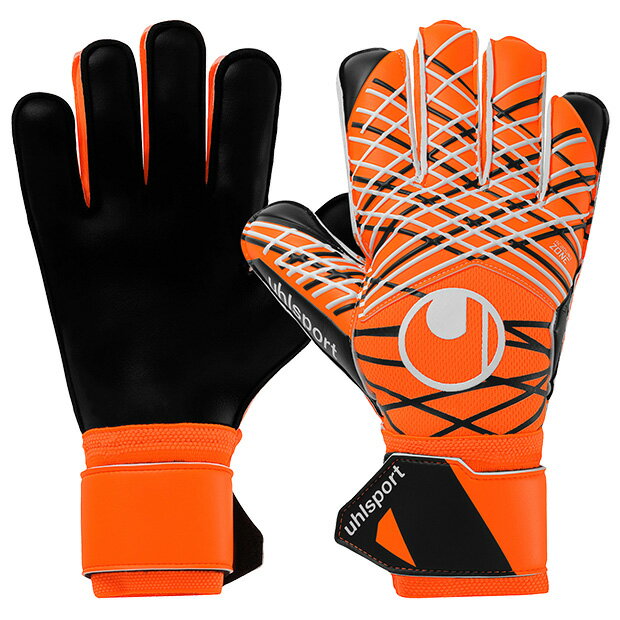 【12/4 20時よりポイント10倍】ソフトレジスト+ フローオレンジ×ホワイト 【Uhlsport|ウールシュポルト】サッカーフットサルゴールキーパーグローブ...