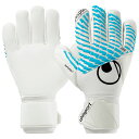 サイバーテック スーパーソフト ハーフネガティブ ホワイト×サイバーブルー 【Uhlsport|ウールシュポルト】サッカーフットサルゴールキーパーグローブ101...
