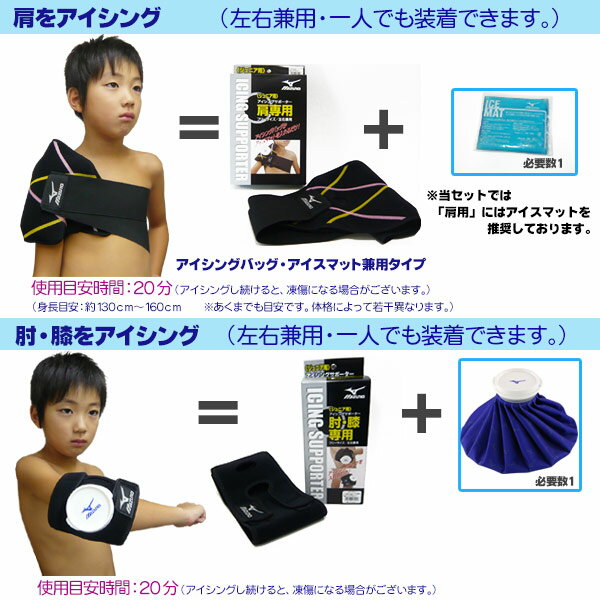 【野球 アイシング用品】ジュニア用 アイシングセット 少年野球 アイシングサポーター 保冷剤 アイシングバック セット 左右兼用 肘 膝 肩 少年用セット【icing-set-jr】通販格安セール情報 楽天 通販