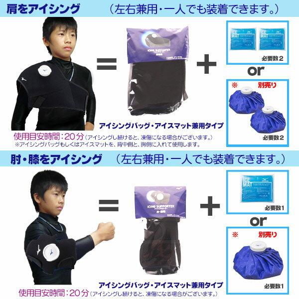 【野球 アイシング用品】アイシングセット 大人用 アイシングサポーター 保冷剤 アイシングバック セット 左右兼用 肘 膝 肩 大人用セット【icing-set】通販格安セール情報 楽天 通販