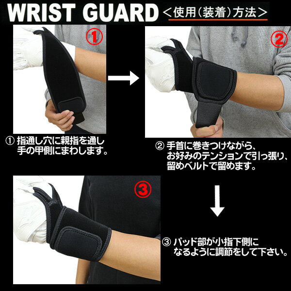 ミズノ ミズノプロ リストガード WRIST GUARD 打撃用 サイズ：フリー 左右兼用 1gjya280