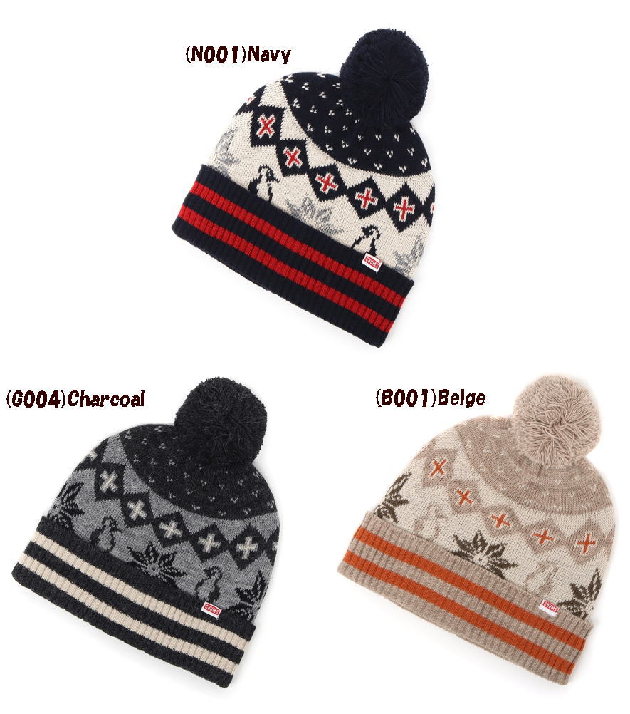 【実店舗共通在庫】chums ブービースノーニットキャップ ニットキャップ ニット帽子 チャムス ニット帽 メンズ レディース CHUMS Booby Snow Knit Cap ニット 帽子 ボンボン ジャガード柄 チャムスニット帽 ニットキャップ CH05-1334 ★4800のサムネイル